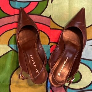 Brown, Michael Shannon, low heel sling backs